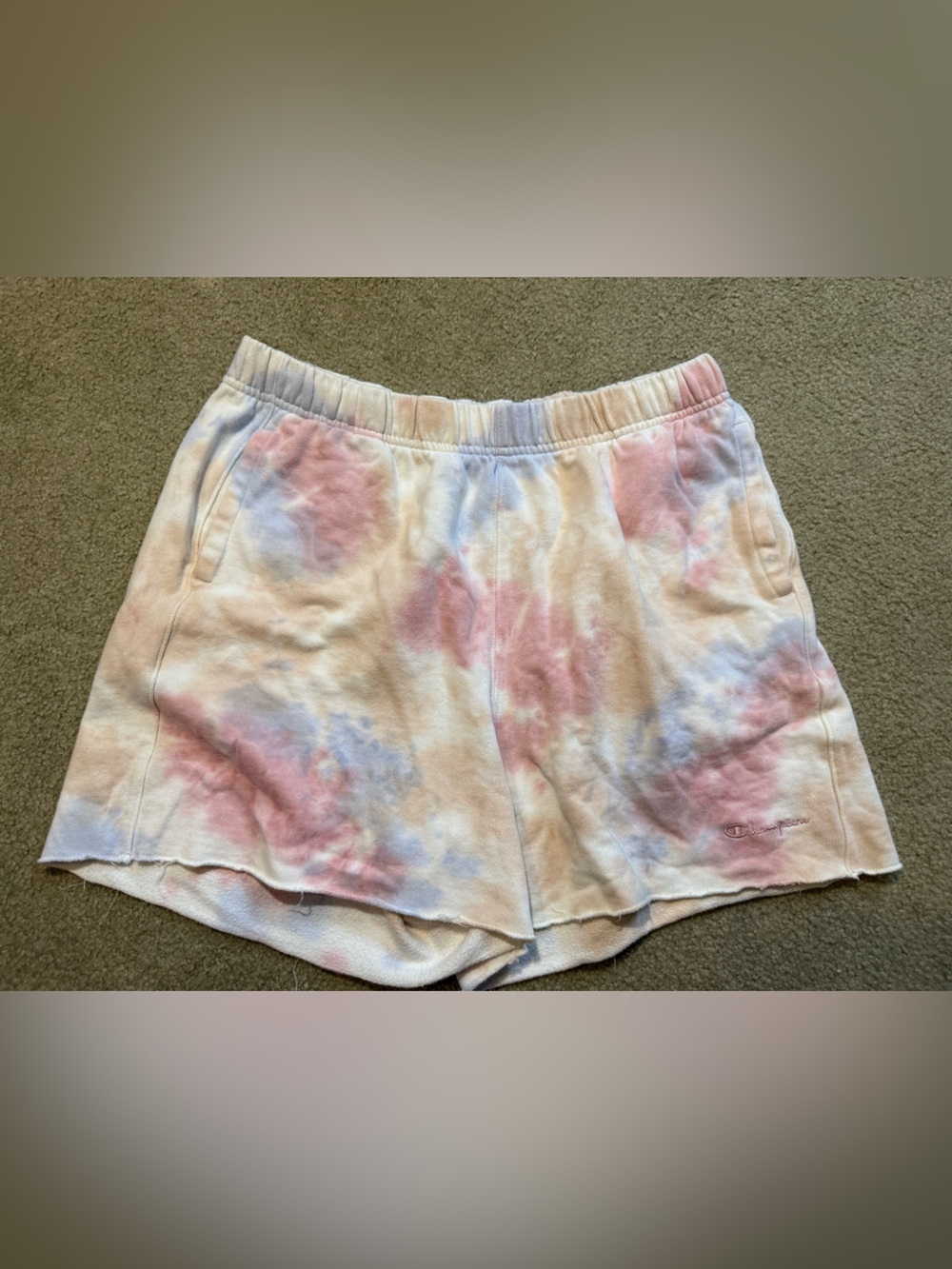 Champion Tie-Dye Athletic Shorts - Pink & Light Blue